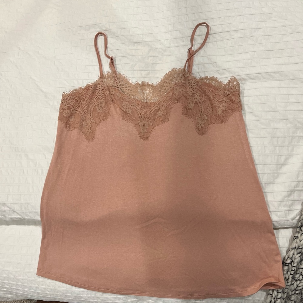 Blush Lace Trimmed Tank